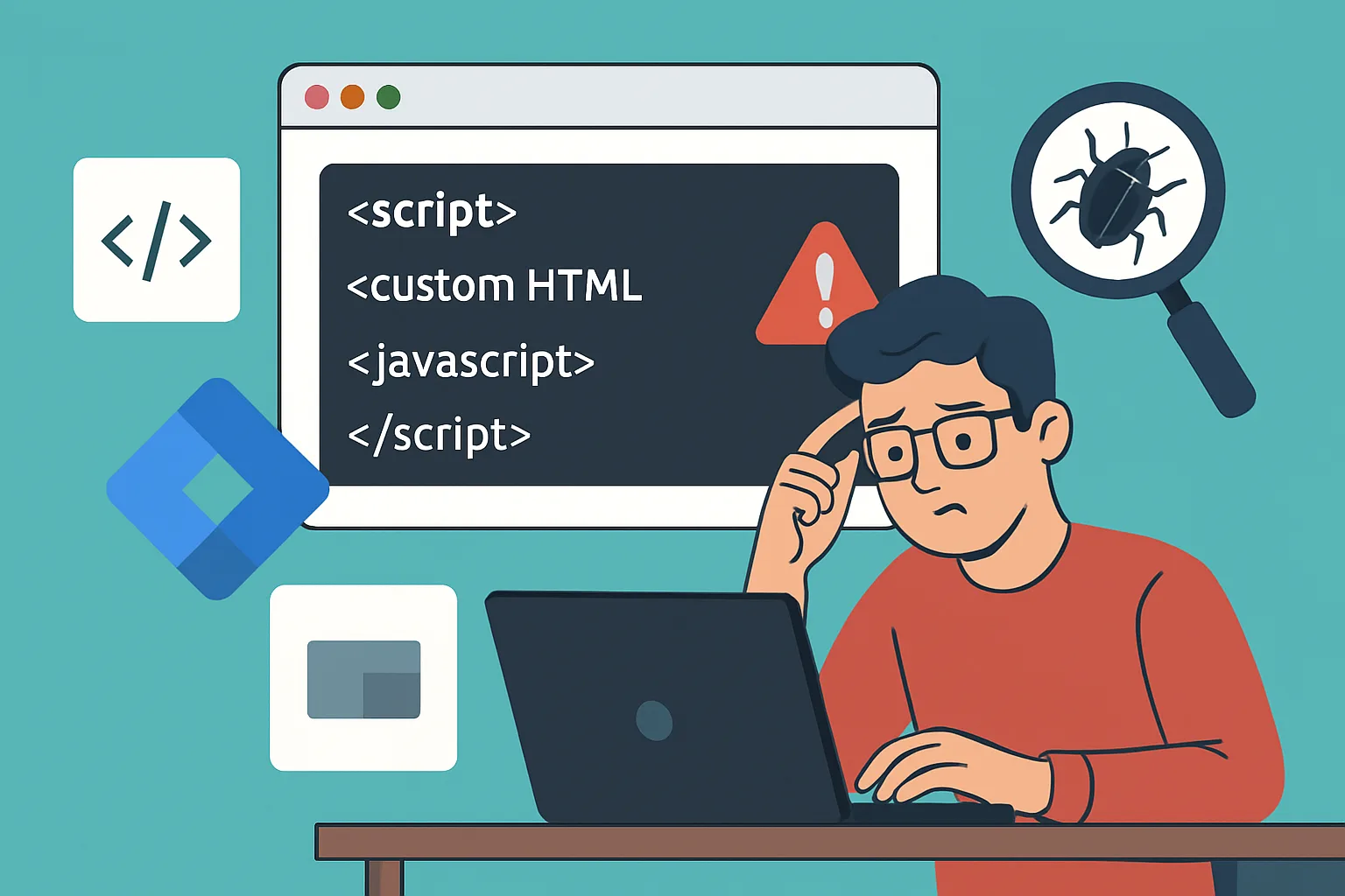 Fixing GTM Custom HTML JavaScript Errors