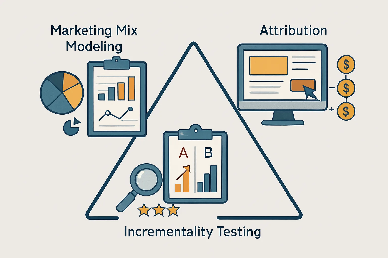 Marketing Mix Modeling vs. Attribution vs. Incrementality: The Measurement Trinity