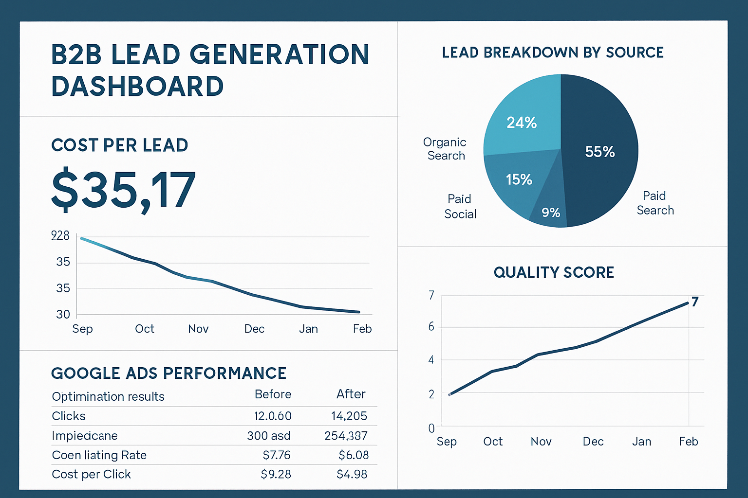 B2B SaaS Google Ads cost per lead reduced from $180 to $63